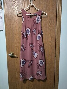Wild Fable Floral Sleeveless A-Line Dress in Mauve